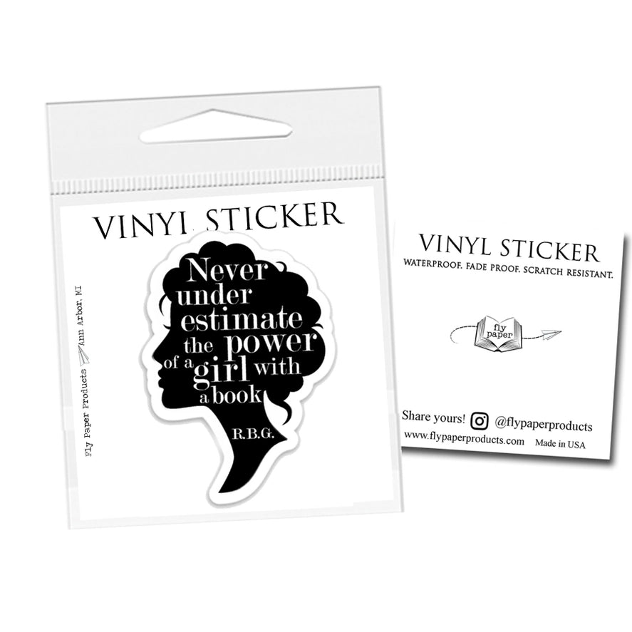 The Power of A Girl with A Book Vinyl Sticker
