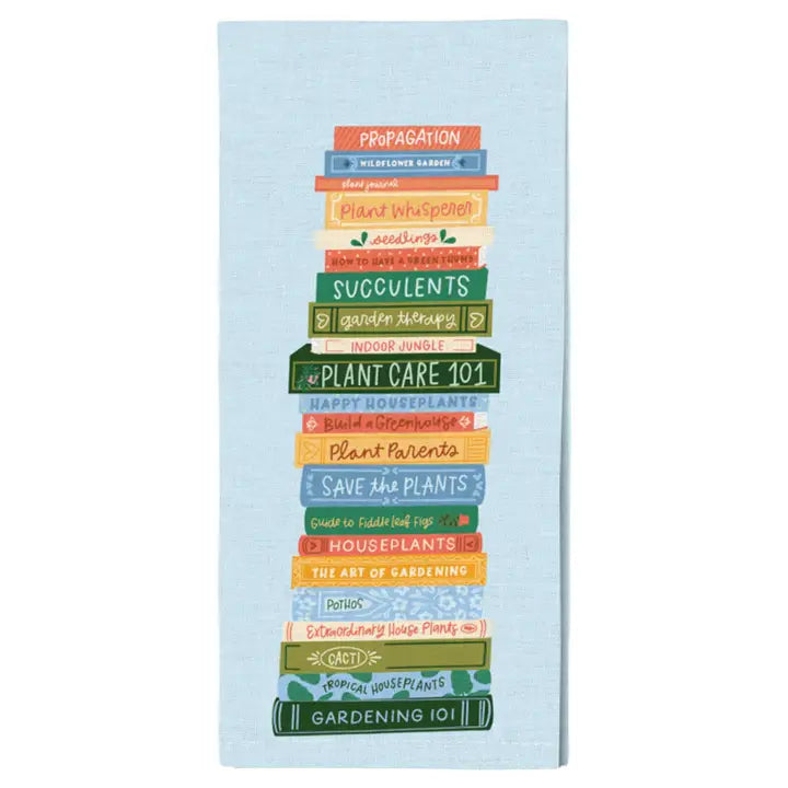 Plant Book Stack Tea Towel