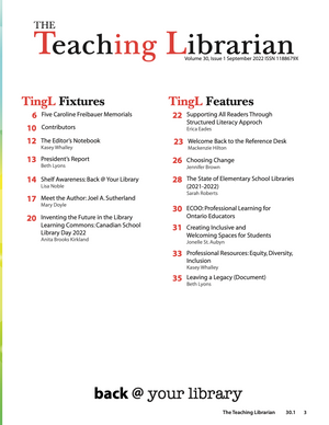 The Teaching Librarian (TingL) Magazine - Volume 30.1