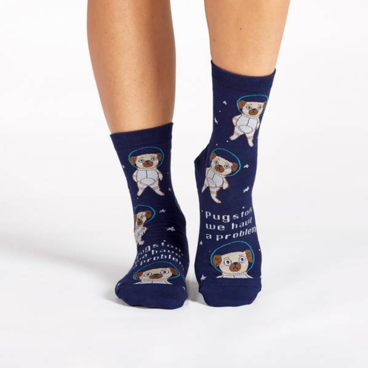 Pugston, We Have a Problem Crew Socks