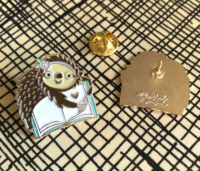 Book Lover Sloth Enamel Pin