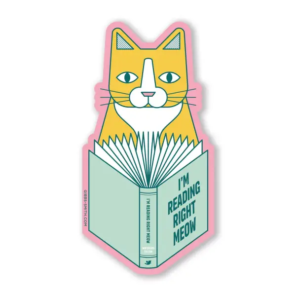 I'm Reading Right Meow Vinyl Sticker