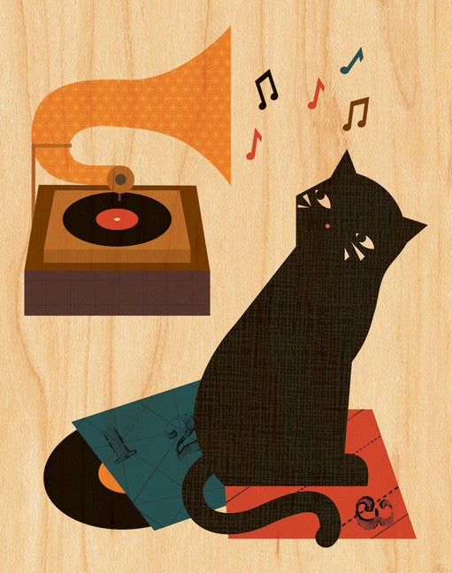 Music Cat-Print-Petit Collage-The Library Marketplace