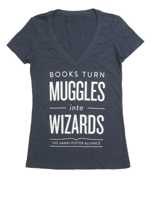 Books Turn Muggles into Wizards Women's V-Neck T-Shirt