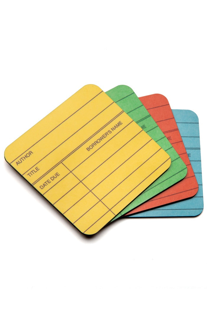 Library Card Coaster Set-Coasters-Out of Print-The Library Marketplace