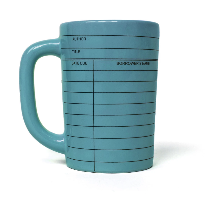 Library Card Mug (Blue)
