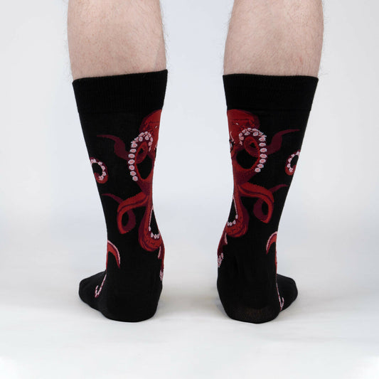 The Octive Reader Crew Socks (Large/Men's, Black)