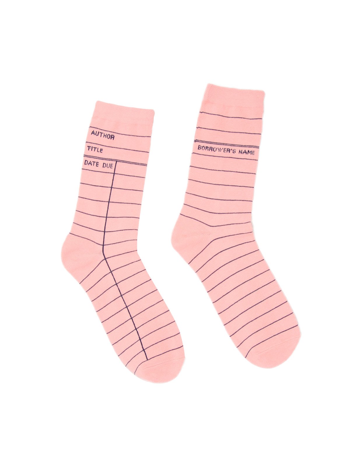 Library Card Socks (Pink)