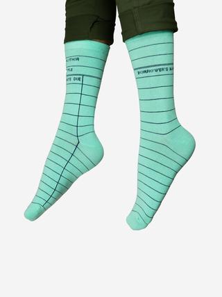 Library Card Socks (Mint green)