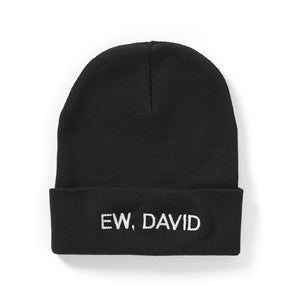 “Ew, David” Embroidered Knit Beanie