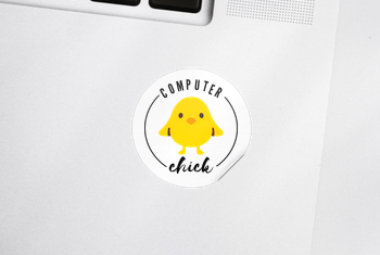 Computer Chick Techie Sticker