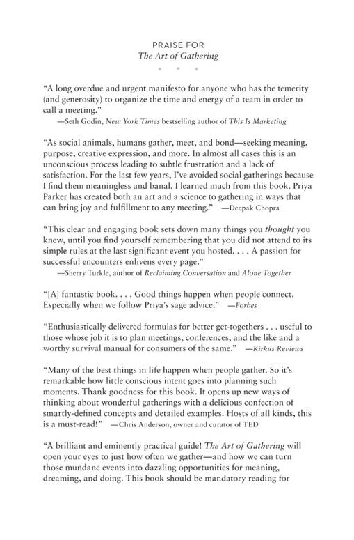 The Art Of Gathering: How We Meet And Why It Matters