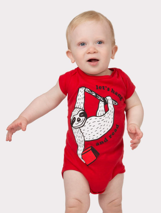 Baby Book Sloth - Let's Hang and Read bodysuit