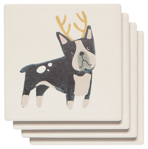 Yule Dogs Soak Up Coasters Set of 4