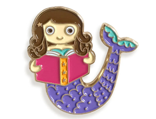Reading Mermaid Enamel Pin