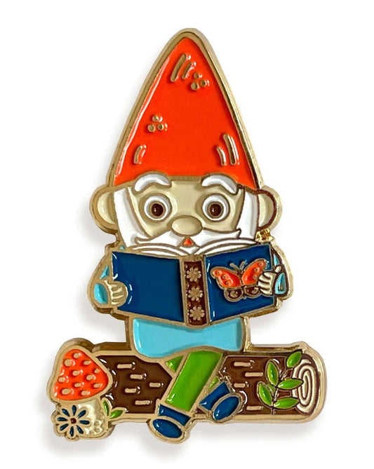 Reading Gnome Enamel Pin