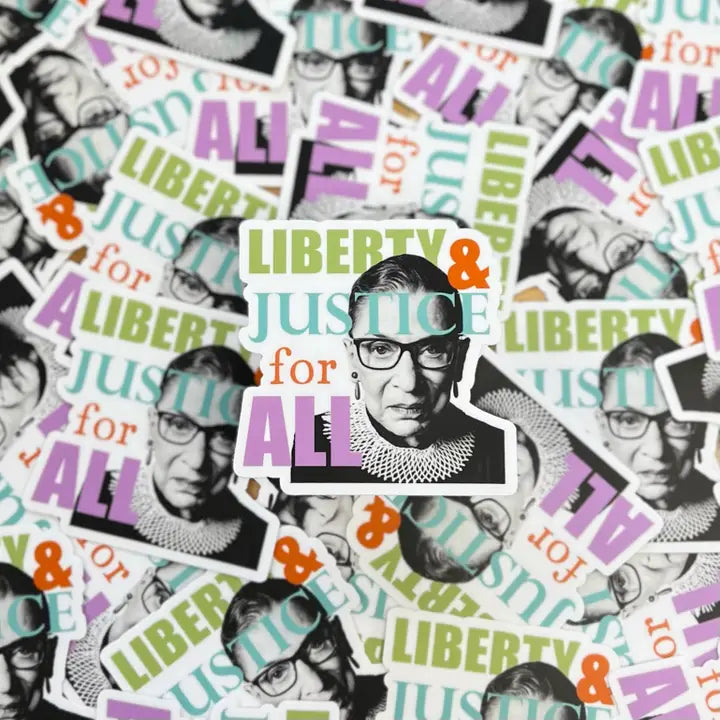 RBG Liberty and Justice for All Political Vinyl Sticker