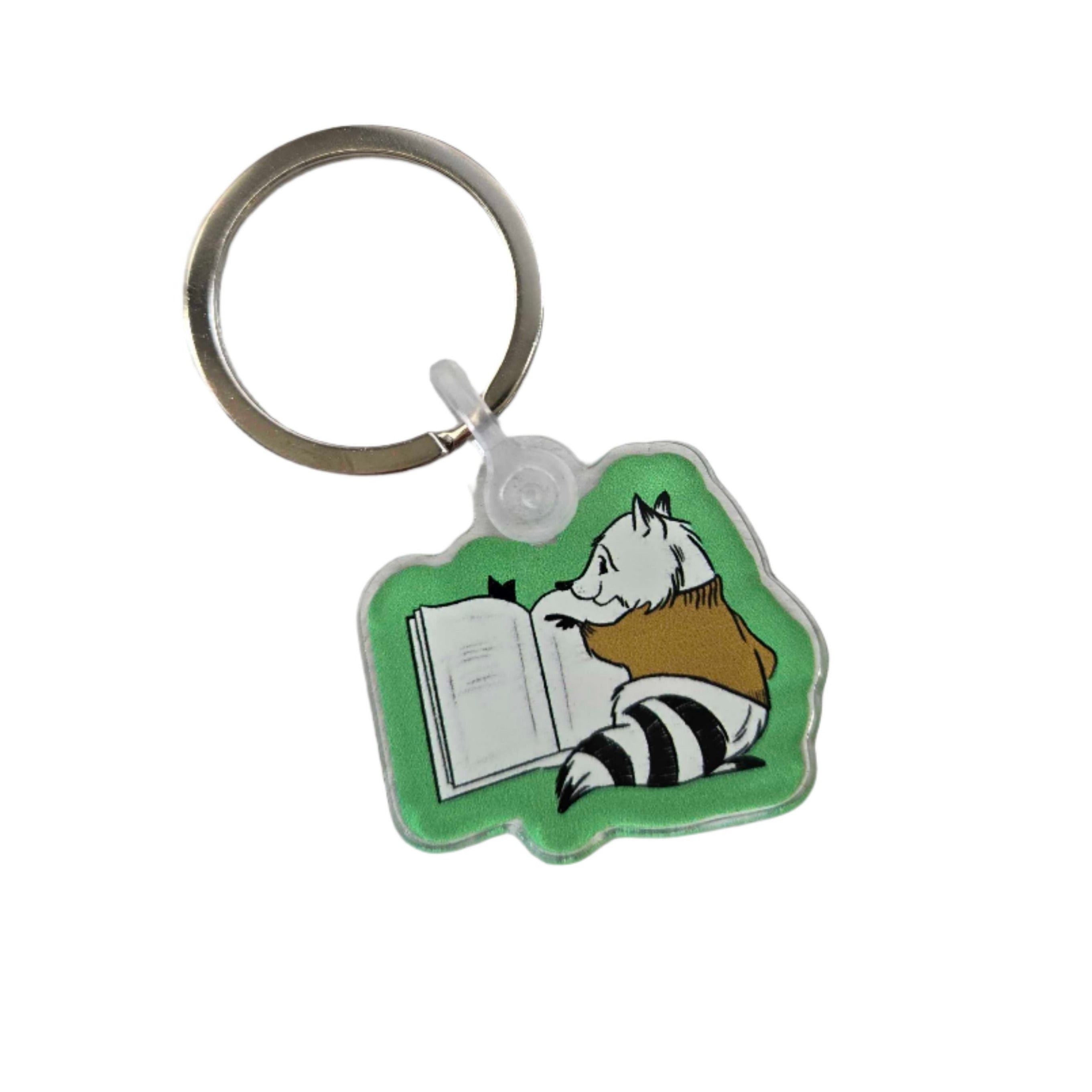 Keychain Library Sign Forest of Reading: Raccoon Keychain – The Library Marketplace