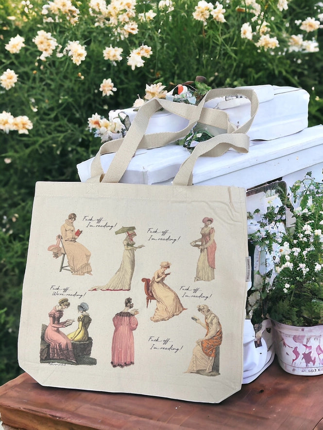F*@k Off, I'm Reading! Regency Era Jane Austen Bridgerton Tote