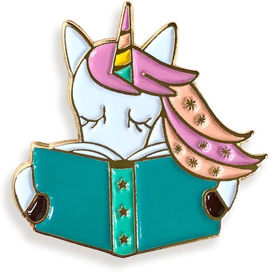 Reading Unicorn Enamel Pin