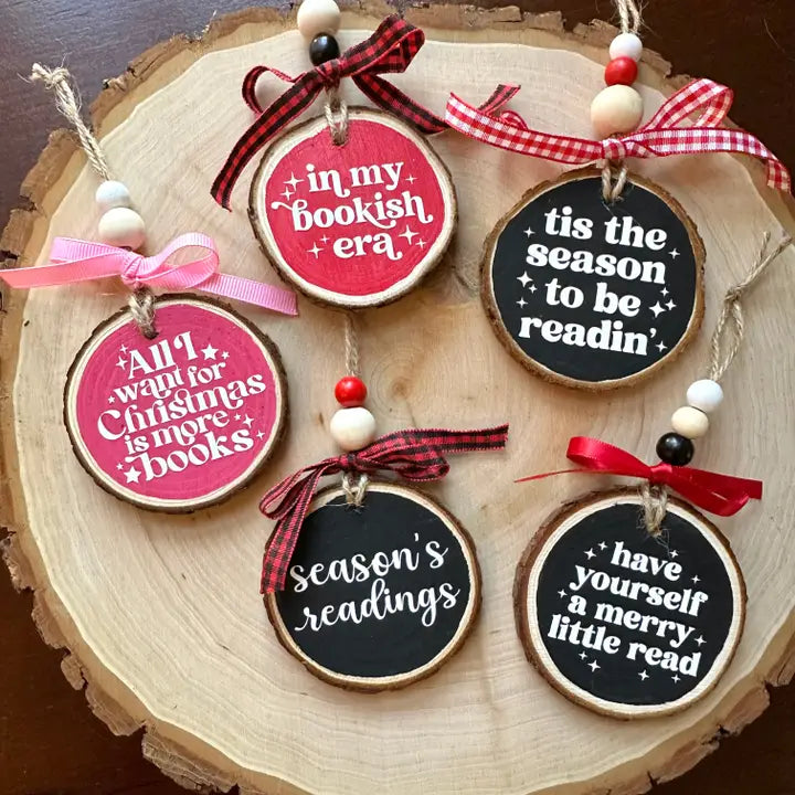Bookish Saying Christmas Ornament