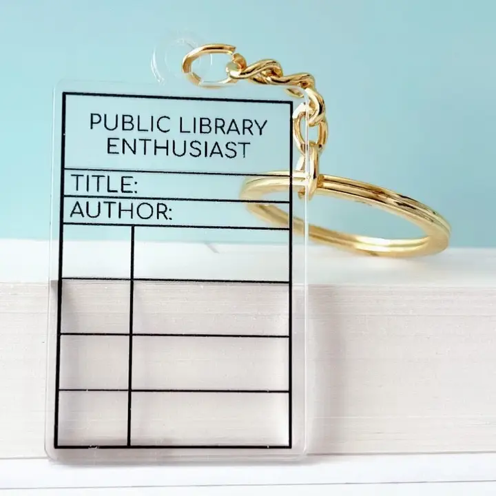 Transparent Library Enthusiast Keychain
