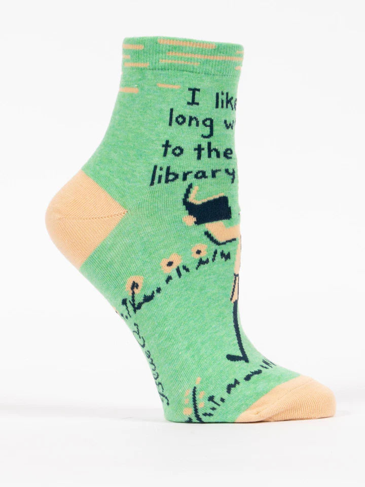 I Like Long Walks To The Library Women's Ankle Socks