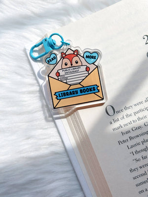 Read More Library Books Keychain
