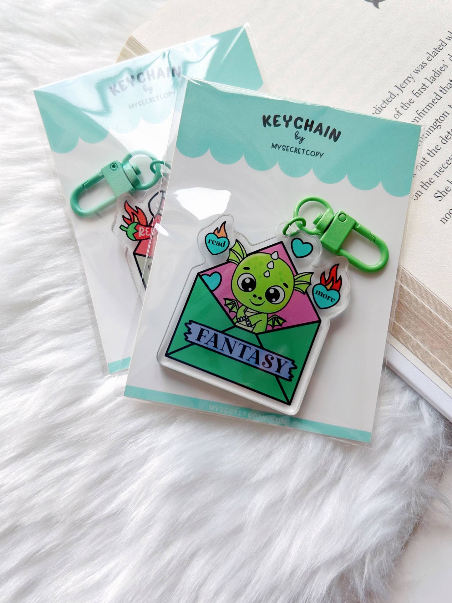 Read More Library Books Keychain