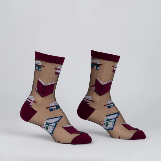 Novel Idea Sheer Crew Socks Women