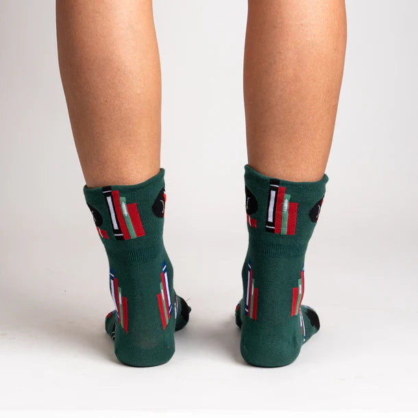 I Love Cats and Books Turn Cuff Crew Socks