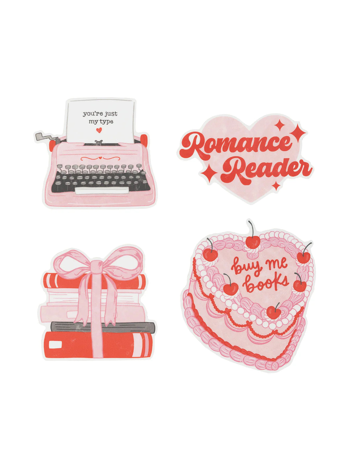 Romance Reader Stickers - Set of 4