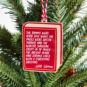 Little Women Book Quote Wooden Christmas Tree Decoration