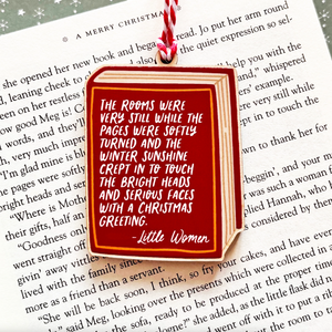 Little Women Book Quote Wooden Christmas Tree Decoration