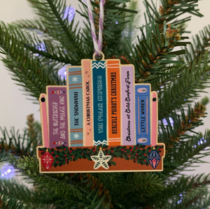 Festive Bookshelf Wooden Christmas Tree Decoration