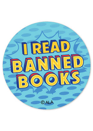 I Read Banned Books Blue Sticker