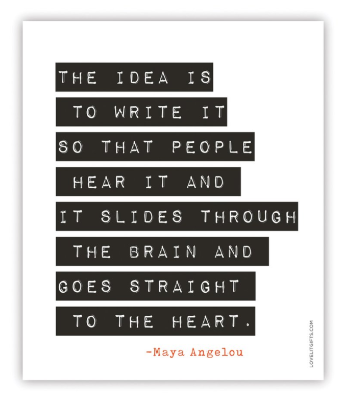 Maya Angelou Write It Vinyl Sticker
