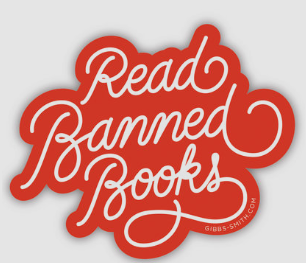 Read Banned Books Vinyl Sticker (Cursive)