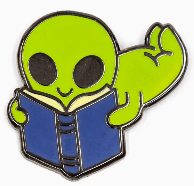 Reading Alien Enamel Pin