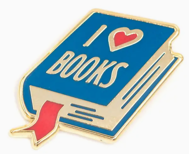 I Heart Books Enamel Pin