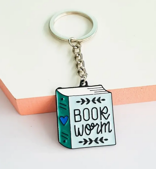 Bookworm Enamel Keychain
