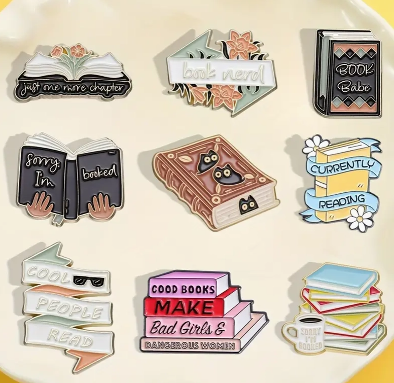 Random Reading Enamel Pins