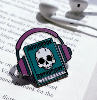 Dark Audiobook Enthusiast Enamel Pin