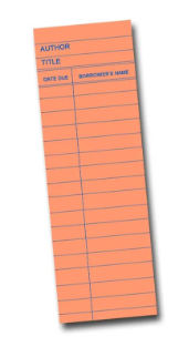 Library Card Wooden Bookmark - Salmon