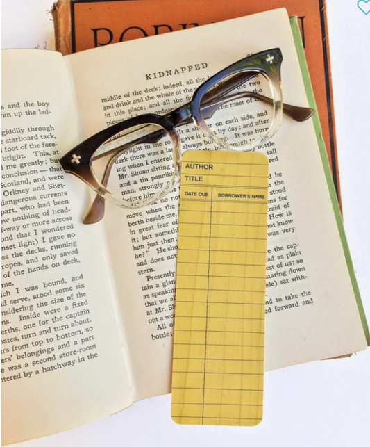 Library Card Wooden Bookmark