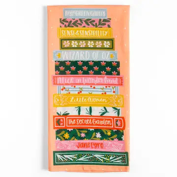 Classics Book Stack Tea Towel