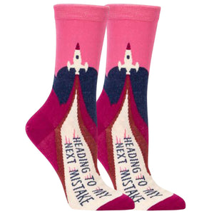 Heading to My Next Mistake Crew Socks