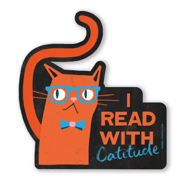 I Read With Catitude Vinyl Sticker