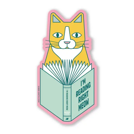 I'm Reading Right Meow Vinyl Sticker