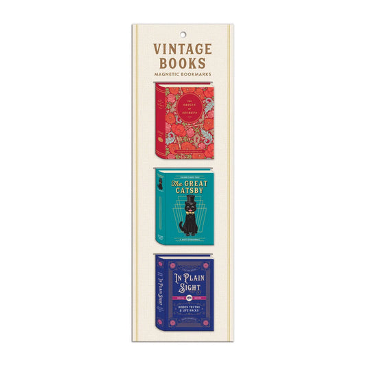 Vintage Book Magnetic Bookmarks (Set of 3)